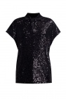 Saint Laurent BLACK Sequined polo shirt