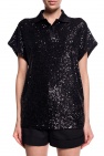 Saint Laurent BLACK Sequined polo shirt