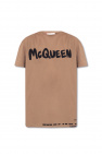 Blue Cotton T-shirt With Logo Print Alexander Mcqueen Man