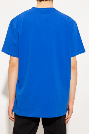 Alexander McQueen Blue In Fleece Cotton With Tonal Logo Print On The Front Alexander Mcqueen Man