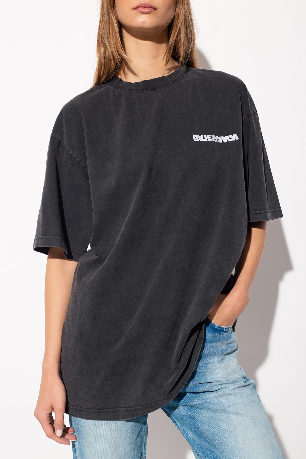 Balenciaga raw-hem reconstructed shirt