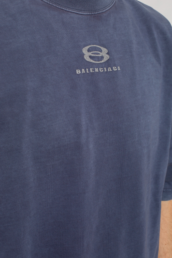 Blue T-shirt with logo Balenciaga - Vitkac TW