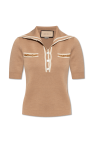 long-sleeves cotton polo shirt Braun