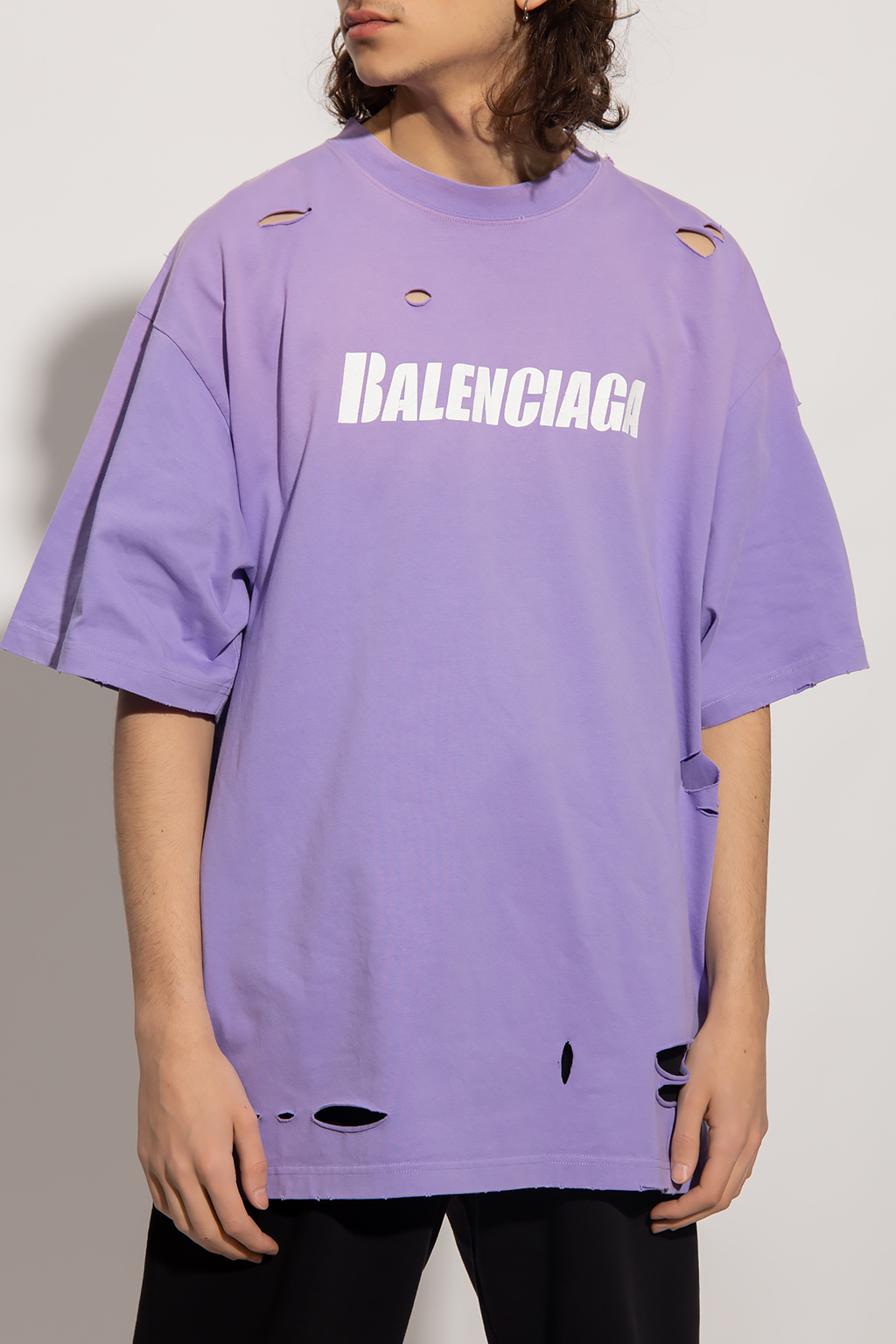 Balenciaga T-shirt Fleece with faded effect