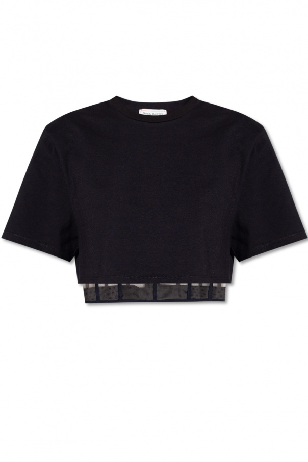 Alexander McQueen Two-layer T-shirt with corset