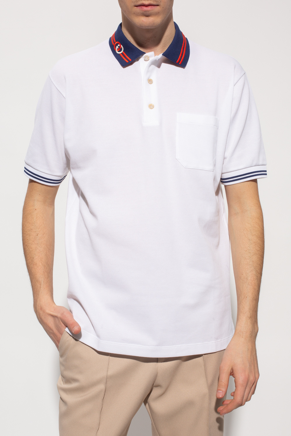 Gucci Basic Short Sleeve Polo Shirt navy