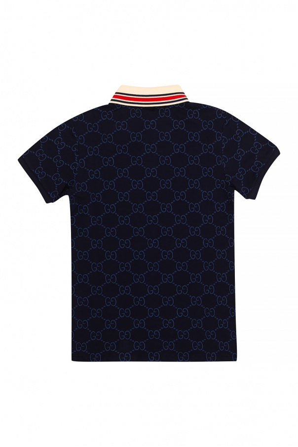 Gucci Kids Weekday Omar Czarna bluzka polo z zamkiem pod szyją