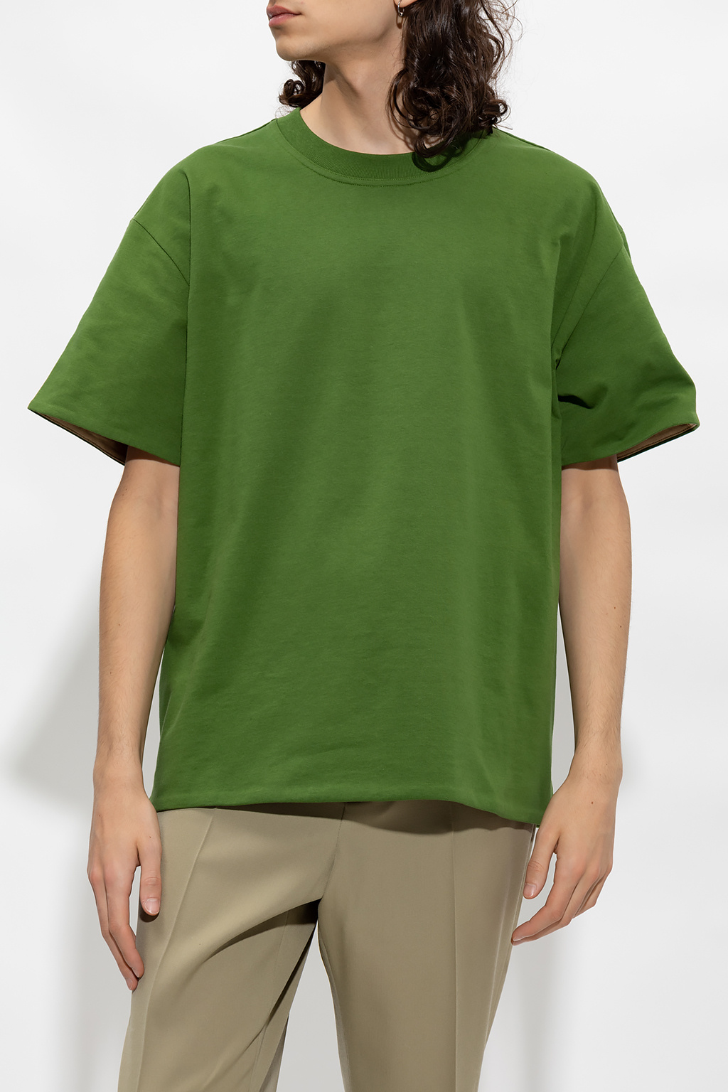 Green Cotton T-shirt with pocket Bottega Veneta - Vitkac HK