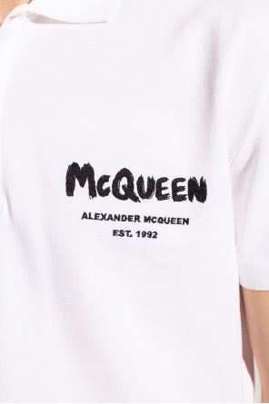 Alexander McQueen Camisa Polo Hurley Reta Origem Listrada Preta