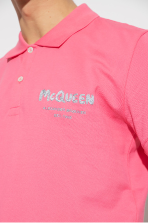 Alexander McQueen button down embroidered logo polo dress