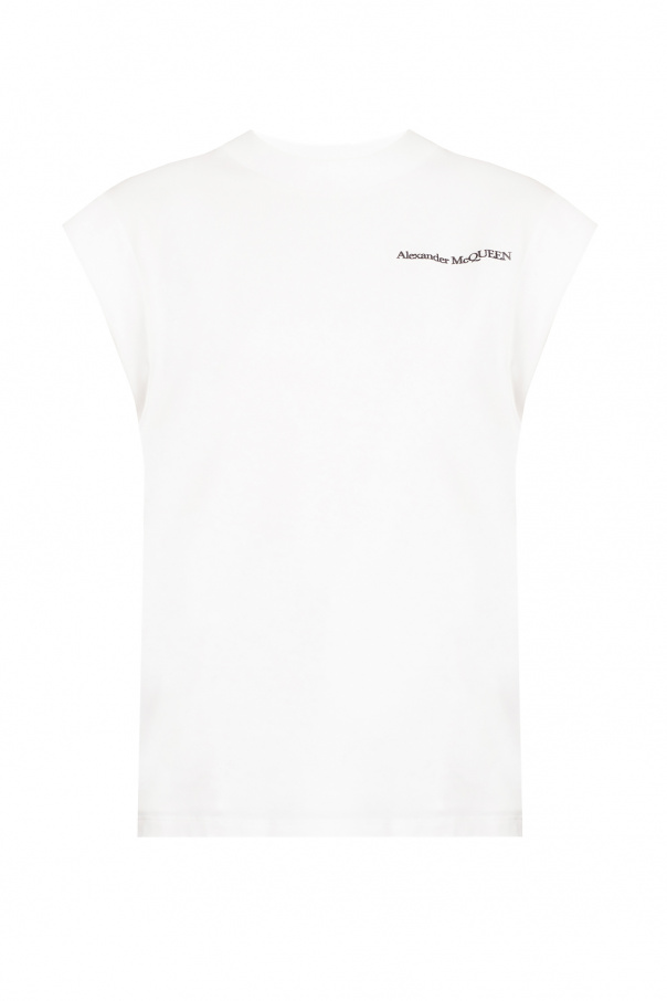 Alexander McQueen Top bez rękawów z logo