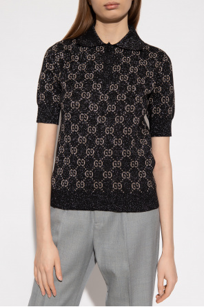 Gucci Ottolinger sheer long-sleeve polo shirt Grün