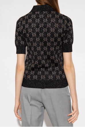 Gucci Ottolinger sheer long-sleeve polo shirt Grün