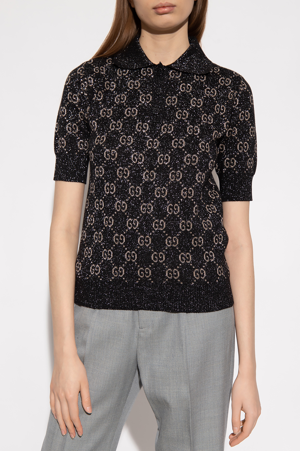 Gucci Polo shirt with lurex yarn