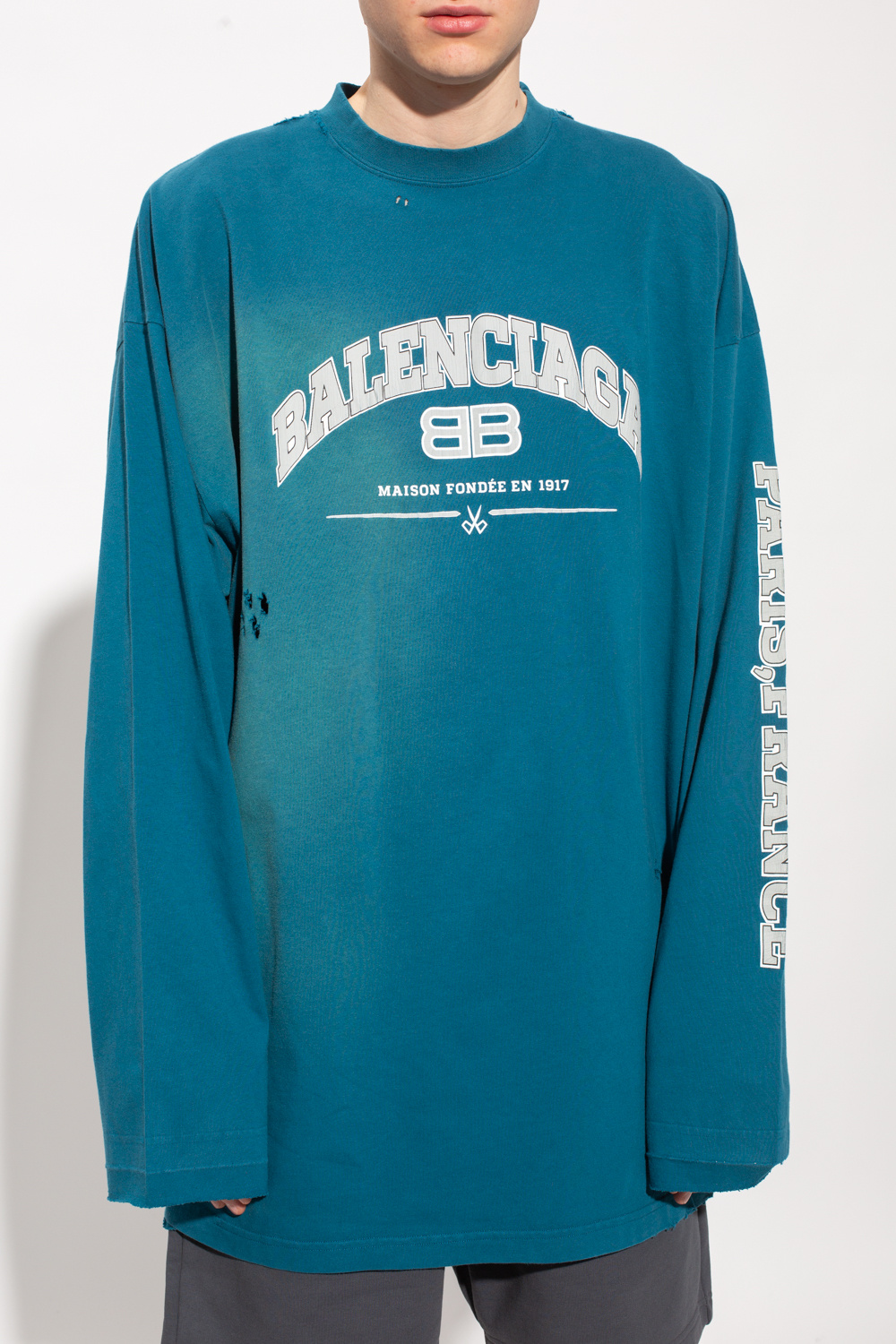 BALENCIAGA Tshirt with uniform logo  Black  Balenciaga tshirt 612964  TIV79 online on GIGLIOCOM