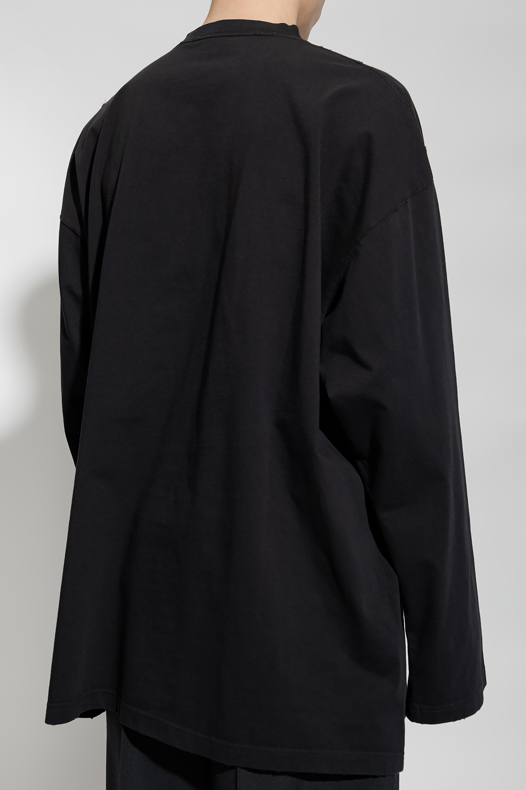 Balenciaga Long Sleeve Cotton Poplin Concealed Shirt
