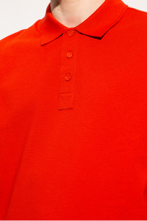 Bottega Veneta Mens Pink Contrast Collar Polo Shirt
