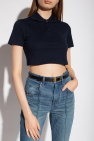 Saint Laurent NAVY BLUE Cropped polo shirt