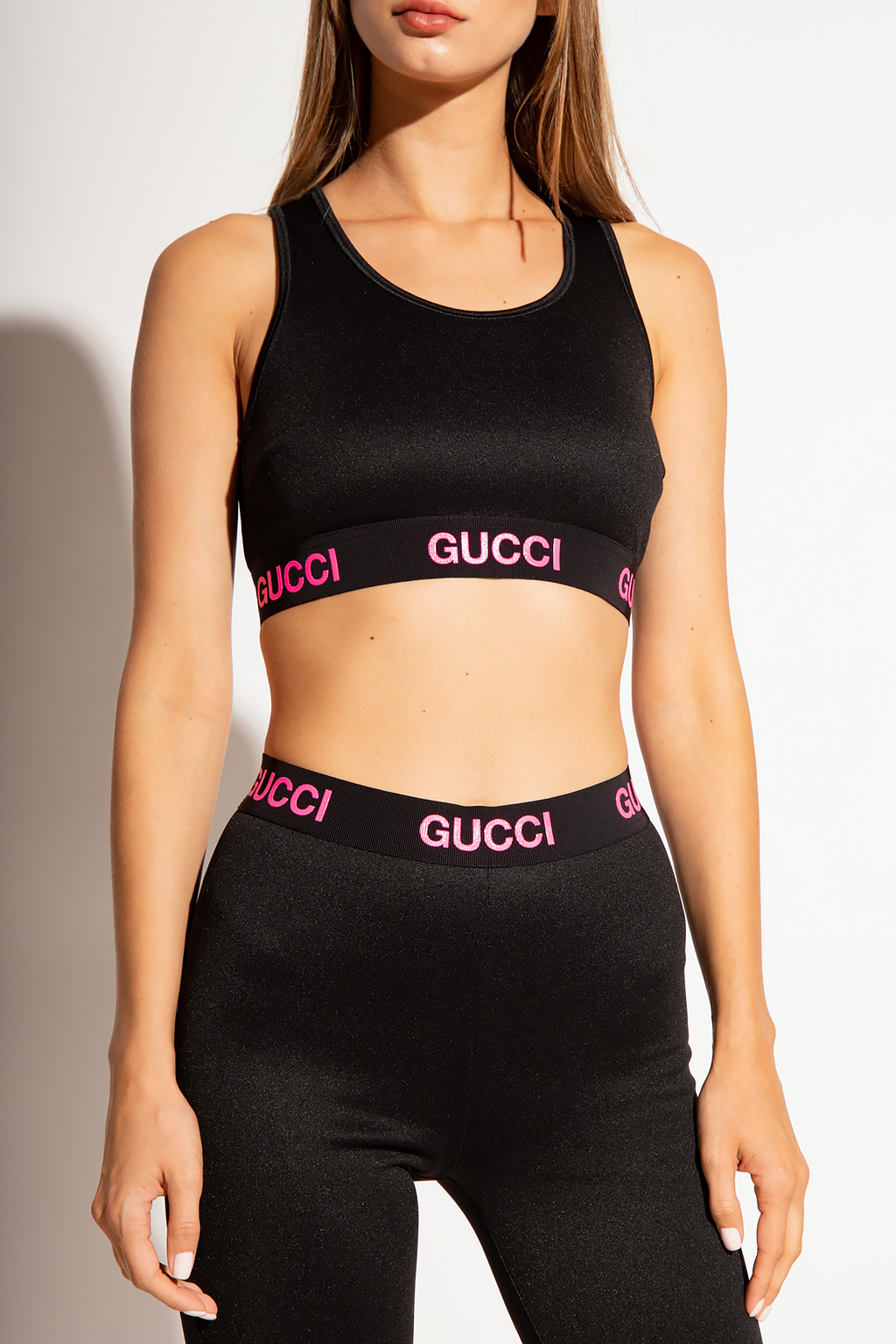 Women's black Gucci sports bra Size small Only worn - Depop