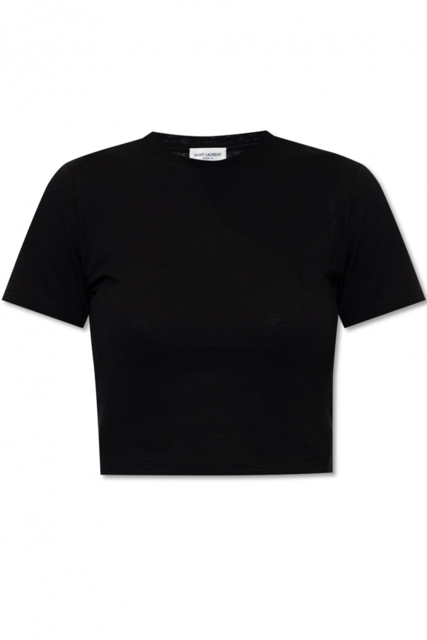 Saint Laurent Cropped T-shirt with logo