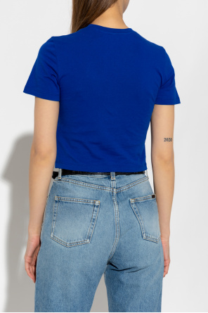 Saint Laurent Cropped T-shirt with logo