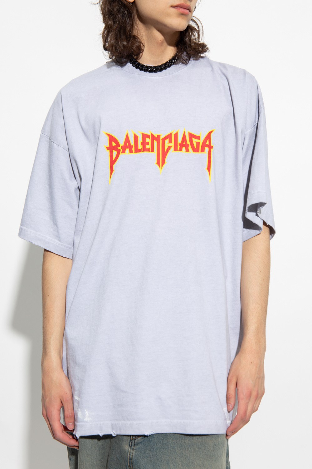 Balenciaga Printed Sleeveless Crew Neck T-Shirt