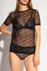 Balenciaga BLACK Sheer top with monogram
