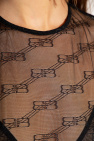 Balenciaga BLACK Sheer top with monogram