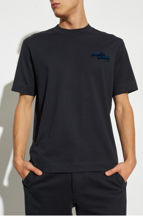 Emporio Armani T-shirt with logo and velvet finish