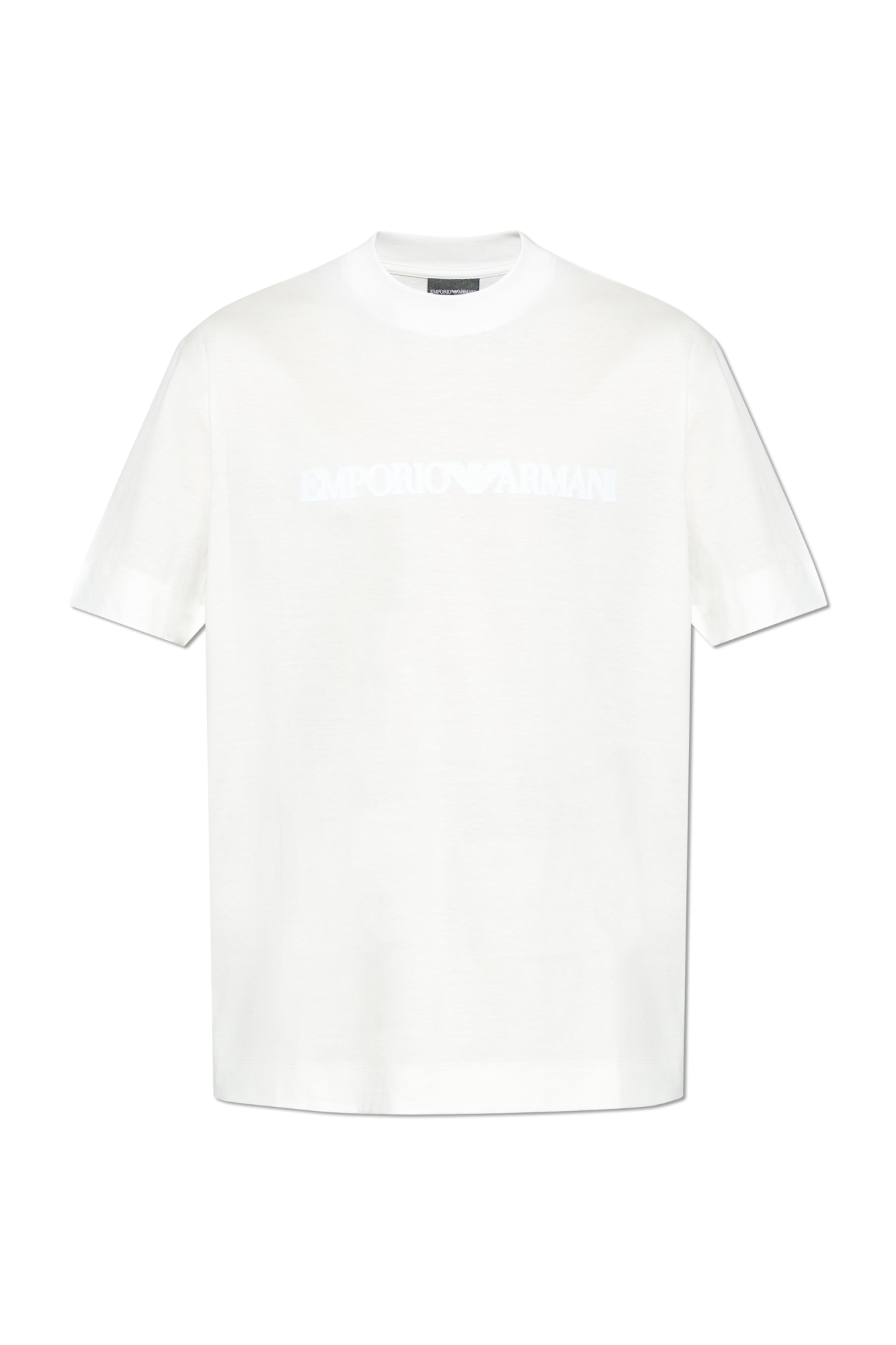 Emporio armani Silk T-shirt with velvet finish logo