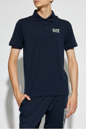 EA7 Emporio Armani Cotton polo shirt with printed logo