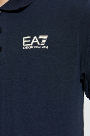 EA7 Emporio Armani Cotton polo shirt with printed logo