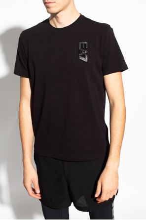 Emporio Armani long sleeve bleached effect hoodie Logo T-shirt