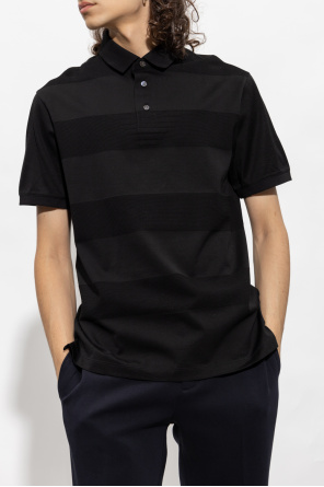 Emporio Armani Black Crew Pique Polo