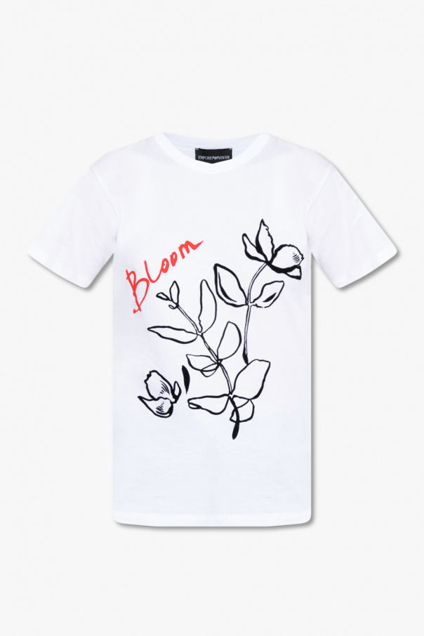Emporio bianco armani T-shirt with floral motif