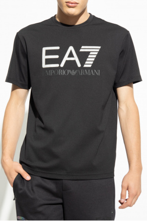 EA7 Emporio Armani Zaino Armani Gold Label Pikee-Polohemd mit Logo in Schwarz 245043 2R917 14021 Black Gold