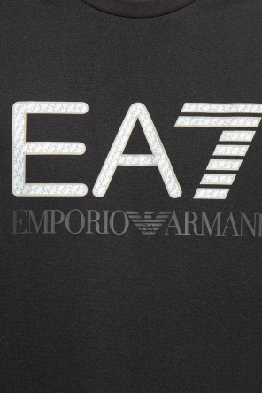 EA7 Emporio Armani Zaino Armani Gold Label Pikee-Polohemd mit Logo in Schwarz 245043 2R917 14021 Black Gold