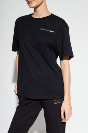 emporio armani black sequin cardigan Logo T-shirt