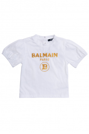 balmain kids logo short sleeve t shirt item