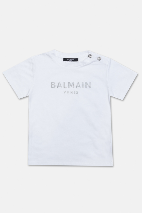 Balmain Kids T-shirt with glitter logo