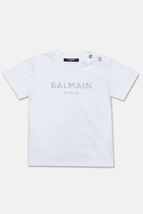 Balmain Kids Balmain three-button logo-print T-shirt