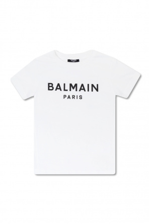 Balmain Kids logo low-top sneakers Bianco
