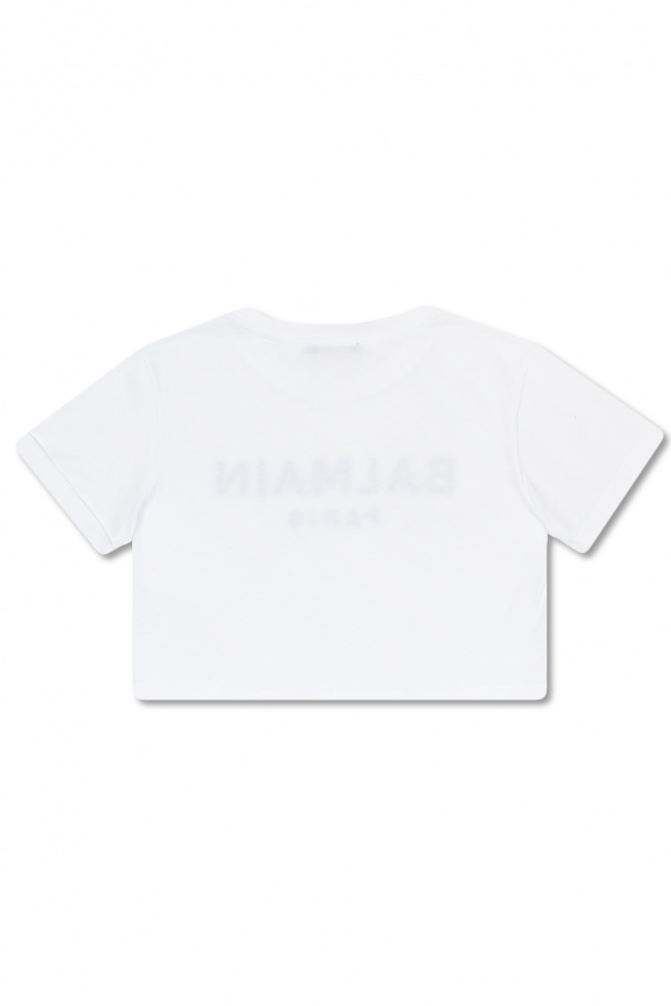 Balmain Kids Balmain Kids logo-print cotton T-shirt dress