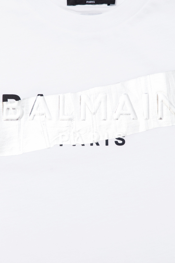 balmain wrap Kids T-shirt with logo
