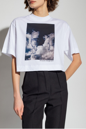 Alexander McQueen Cropped T-shirt with logo