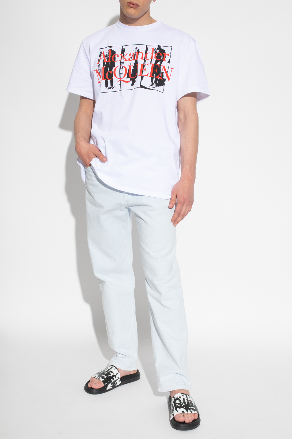 White Printed T-shirt Alexander McQueen - Vitkac GB