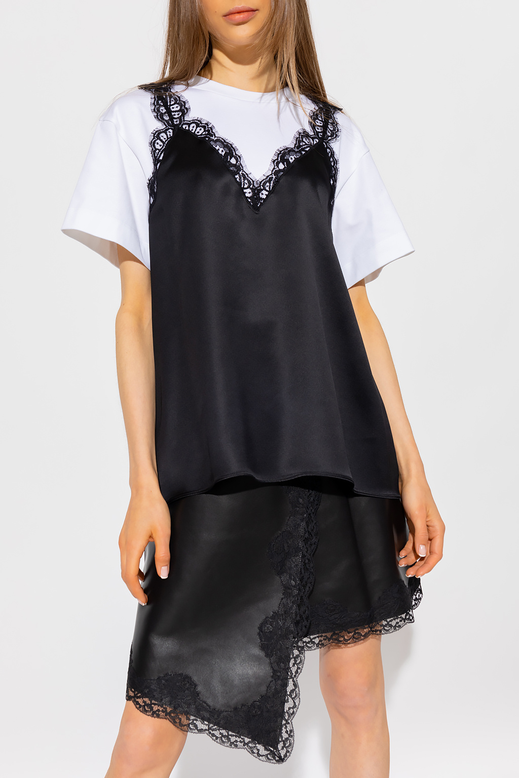 Alexander McQueen Lace-trimmed top