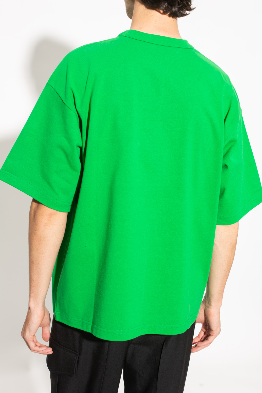 Bottega Veneta® Men's Relaxed Fit Double Layer Cotton T-Shirt in Petrol /  Chalk. Shop online now.