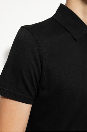 Saint Laurent jersey polo shirt with logo