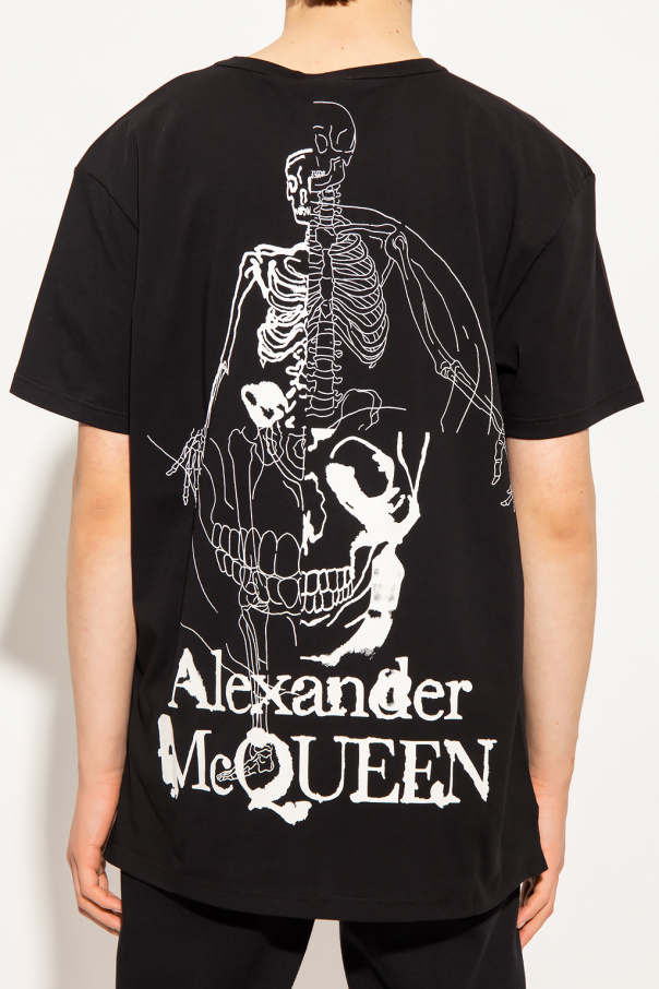 Alexander McQueen pinstriped logo-print shirt - White